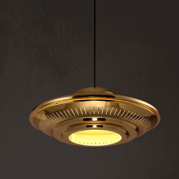 Industrial Vintage Iron Flying Saucer 1-Light Pendant Light - Image 12