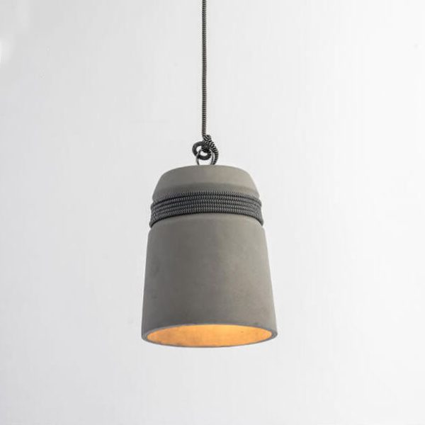 Industrial Cement Column Rope Wire 1-Light Pendant Light - Image 11