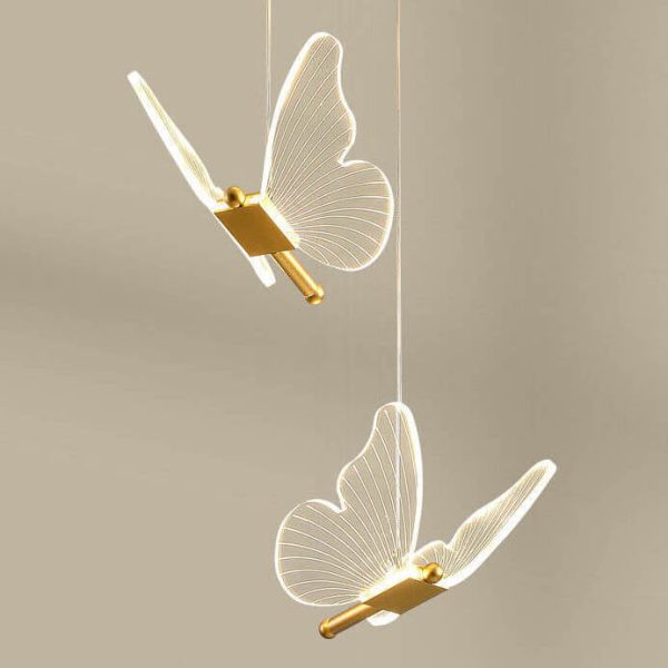 Minimalist Acrylic Butterfly LED Pendant Light - Image 12
