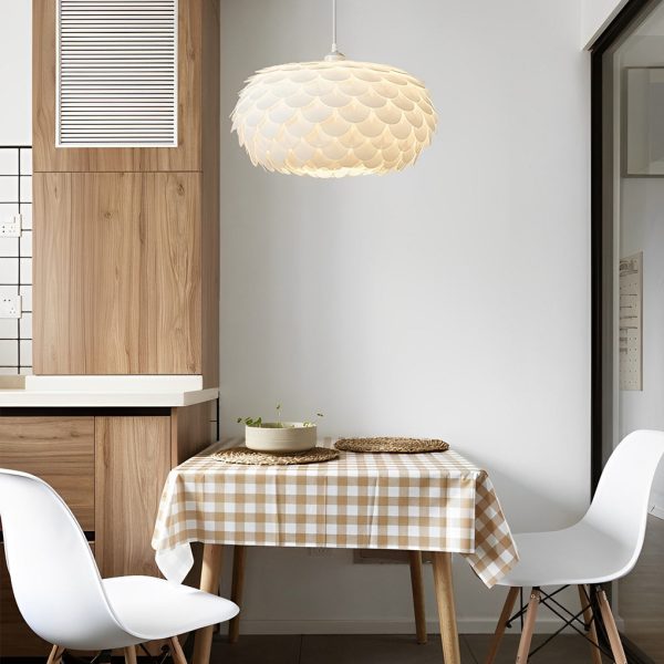 Round Fish Scales Three Step Dimming LED White Modern Pendant Lights - Image 3
