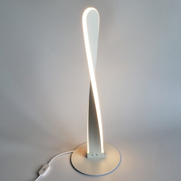 Minimalist Twisted Flast Column LED Art Iron Acylic Table Lamp - Image 4