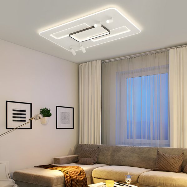Ultra-Thin Rectangular 3 Step Dimming Modern Ceiling Lights with Spotlights - Image 3