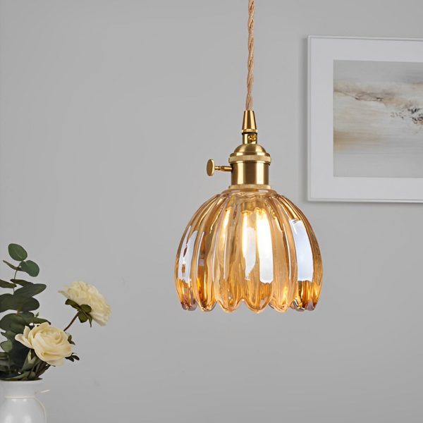 Flower Shape Glass Creative Artistic LED Nordic Hanging Ceiling Lamp - Image 6