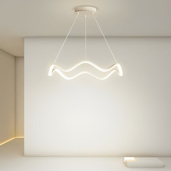 Circular Wavy LED Stepless Dimming Modern Chandelier Hanging Ceiling Lamp - Image 6