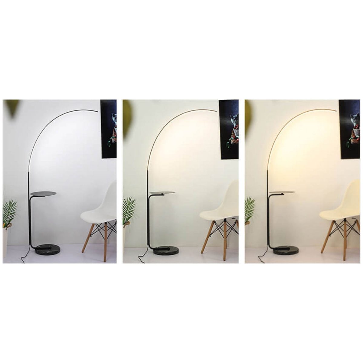 Nordic Minimalist Line Bending with Tray LED Standing Floor Lamp - Image 14