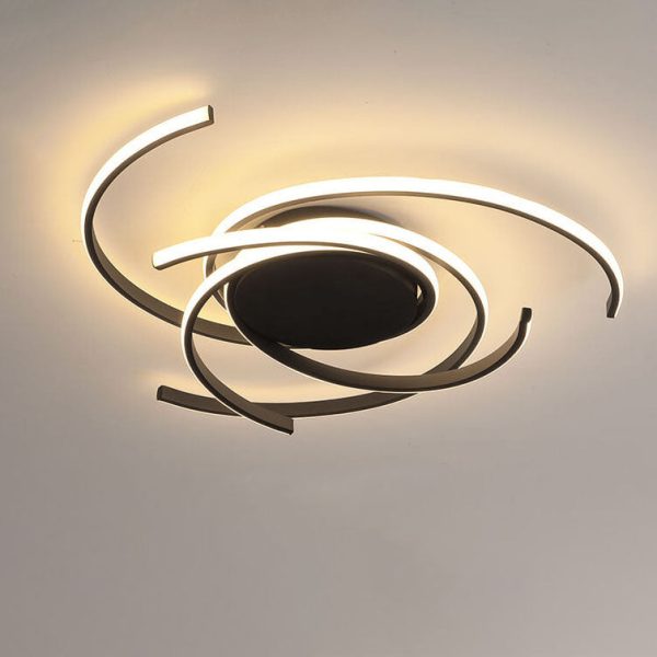Minimalist Creative Circle Strip Aluminum Semi-Flush Mount Ceiling Light - Image 15