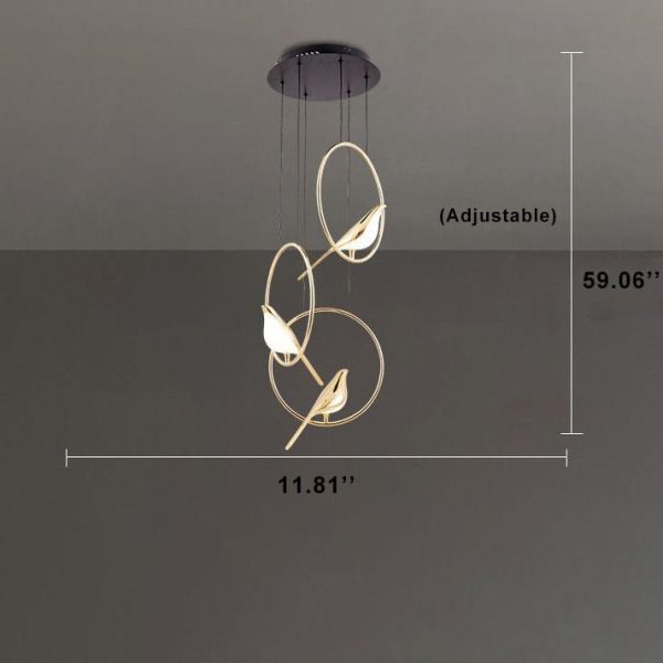 Nordic Creative Bird Shaped Acrylic LED 1/3/6 Light Chandelier - Image 11