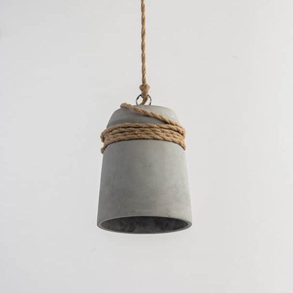 Industrial Cement Column Rope Wire 1-Light Pendant Light - Image 12