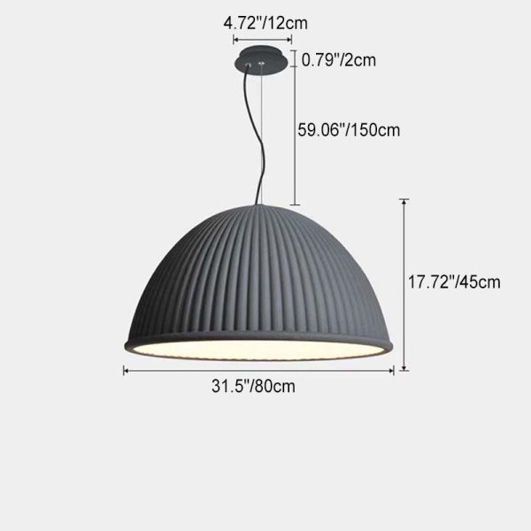 Contemporary Scandinavian Resin Half Circle Stripe Design 1-Light Pendant Light For Dining Room - Image 6