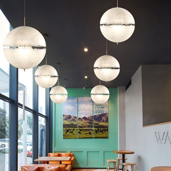 Creative Moon Shaped LED White Nordic Chandelier Pendant Light Fixtures - Image 4