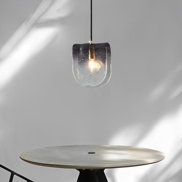 Gradient Smokey Gray Glass Post-Modern Small Chandelier Pendant Lights - Image 3