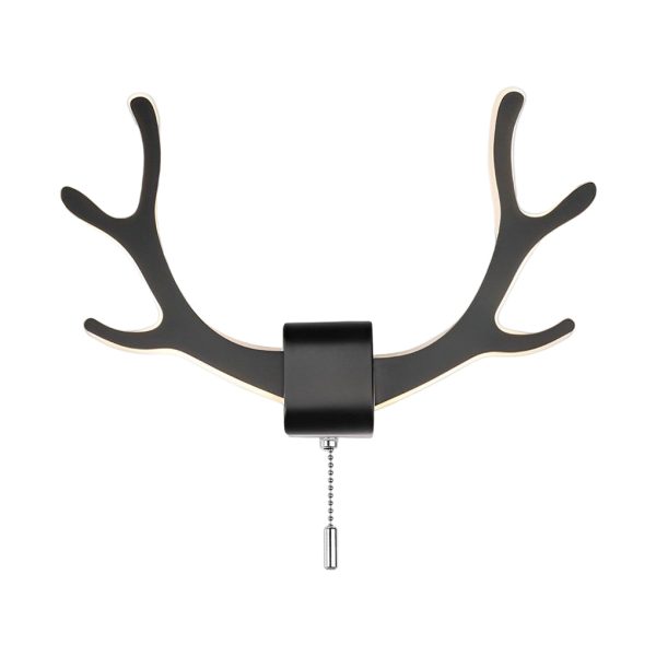 Creative Antlers Iron LED Nordic Wall Lamp Wall Light with Pull Switch - Image 6