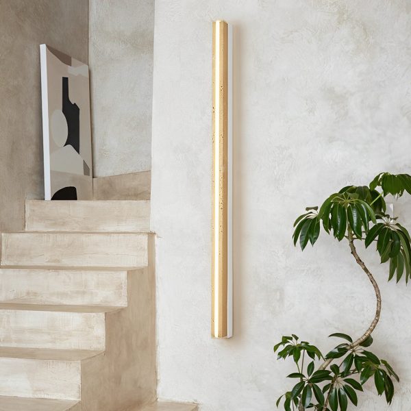 Strip Yellow Travertine LED Dimmable Wabi-Sabi Japanese-Style Wall Lamp - Image 2