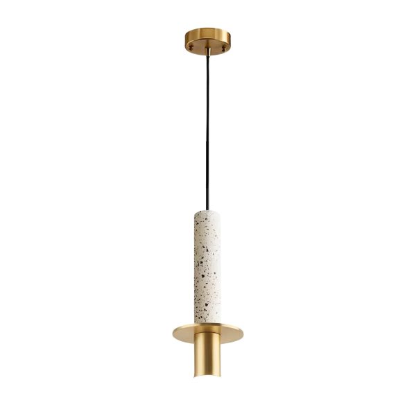 Elongated Cylindrical Terrazzo LED Post-Modern Chandelier Spotlight - Image 9