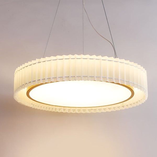 Circular Pleated 3 Step Dimming Light LED Nordic Ceiling Light Chandeliers - Image 6