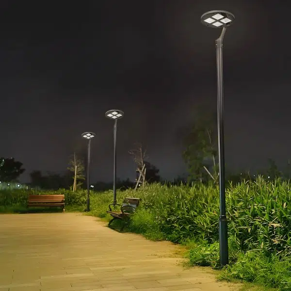 Round Waterproof LED Single/Two Arm Post Top Light - Image 2