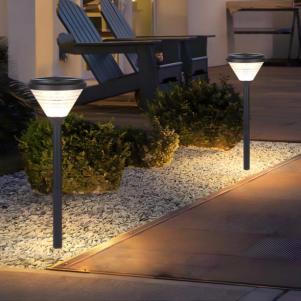 3-4c2c1bba-b58e-4ba6-9313-afe5114b7a72.jpg 27.6-Inch H Black LED Solar Pathway Landscape Lights - Image 1