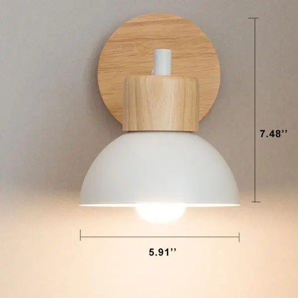 Nordic Wood Metal 1-Light Wall Sconce Lamps - Image 4