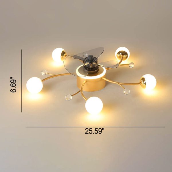 Nordic Light Luxury Creative 5/7-Light LED Flush Mount Fan Light - Image 8