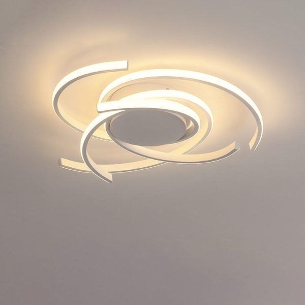 Minimalist Creative Circle Strip Aluminum Semi-Flush Mount Ceiling Light - Image 16