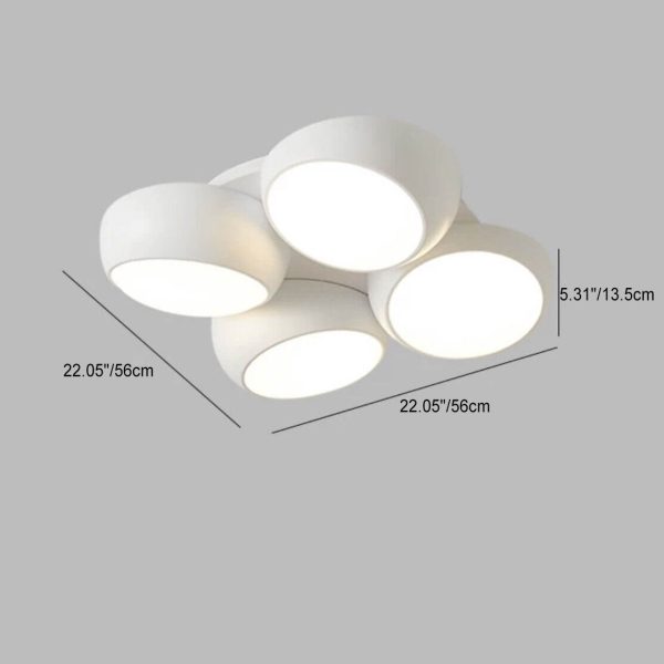 Scandinavian Modern Minimalist Iron Plastic Round LED Semi-Flush Mount Ceiling Light - Image 8