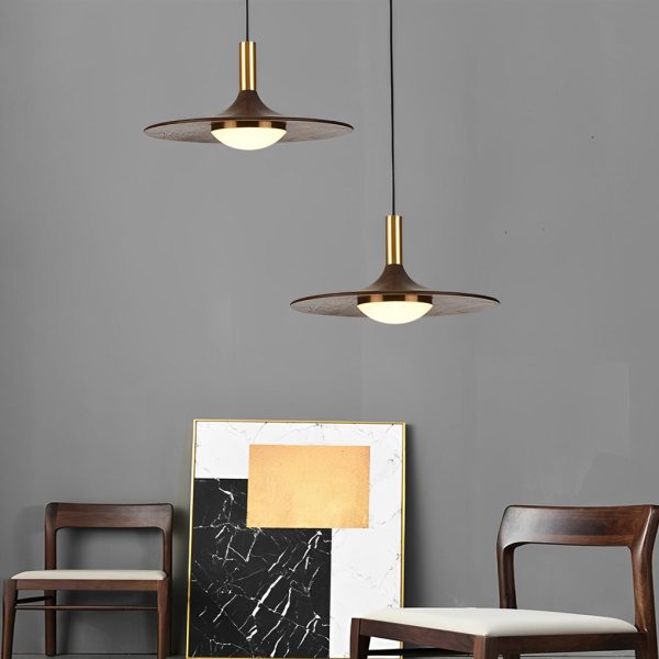 Creative Flying Saucer Shape Wood LED Nordic Chandelier Pendant Lights - Image 4