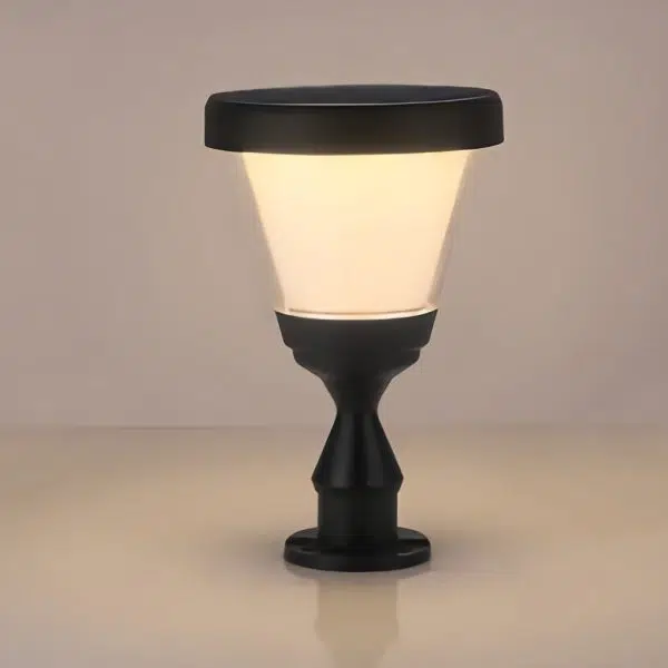 Waterproof LED Black Modern Solar Fence Post Cap Light Pillar Lights - Image 8