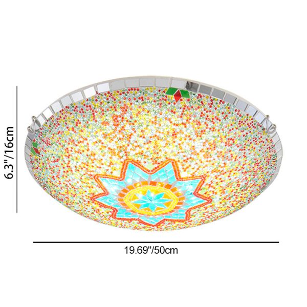 Traditional Tiffany Semicircle Hardware Glass 2/3/4 - Light Flush Mount Ceiling Light For Living Room - Image 6