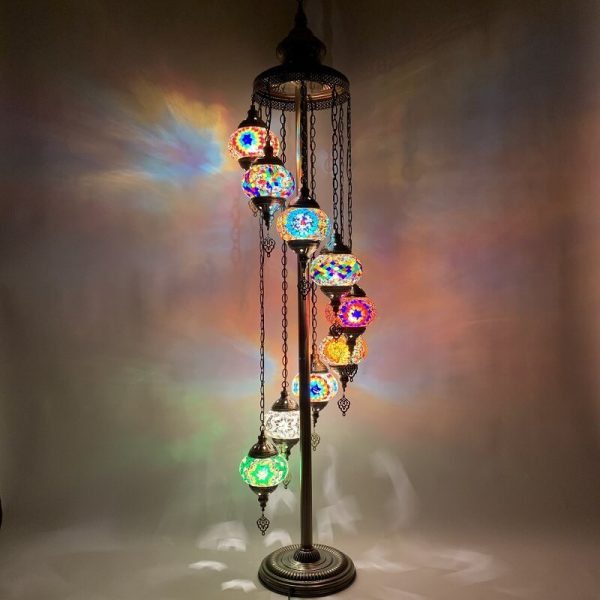 Retro Turkish Moroccan Globe 9-Light Standing Floor Lamp - Image 7