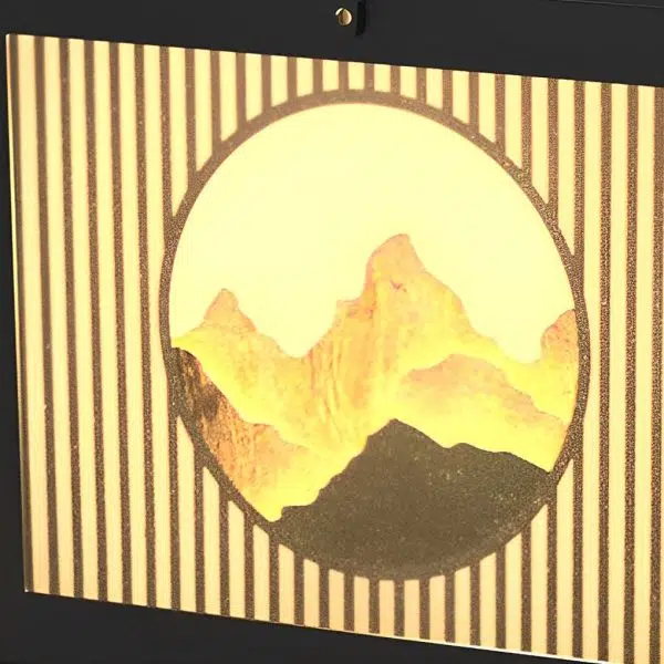 Square Retro Mountain Scenery LED Waterproof Solar Post Caps Lights - Image 7