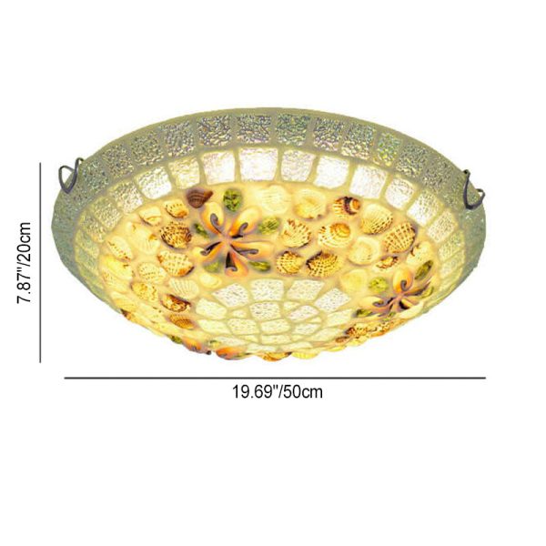 Tiffany Creative Mosaic Shells 1-Light Flush Mount Ceiling Light - Image 6