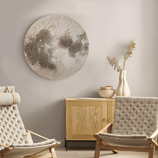 Round Moon 3D Sandstone Painting USB Voice Control Decorative Painting - Image 4