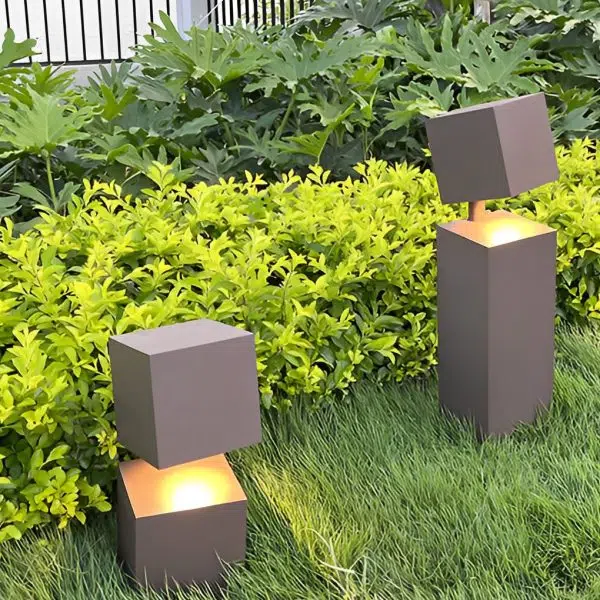 Creative Square Geometric Art Waterproof LED Modern Outdoor Lawn Light - Image 2