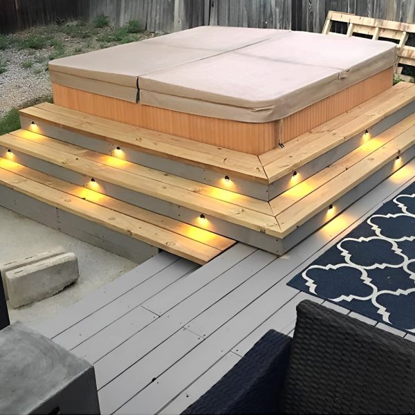 Hallf Moon 12-36V Low Voltage LED Deck Downward Lighting Wall Mounted Step Lights - Image 2