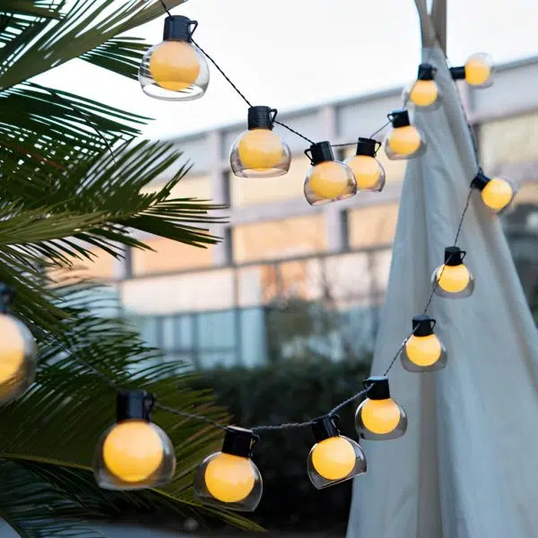 Battery Operated USB Solar 40 Lights LED Bulbs Outdoor String Lights - Image 2