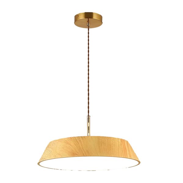 15.74-Inch Round Wood Japanese Style LED Pendant Light - Image 14