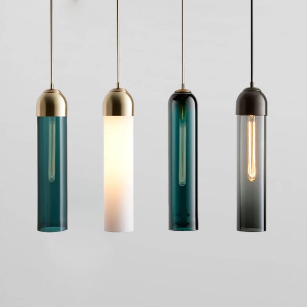 Minimalist Tube-Shaped Glass 1-Light LED Pendant Light - Image 17