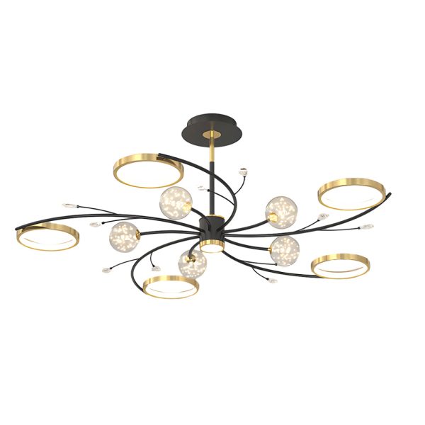 Stars Rings Flowers Branches Crystal 3 Step Dimming Modern Ceiling Lights - Image 7