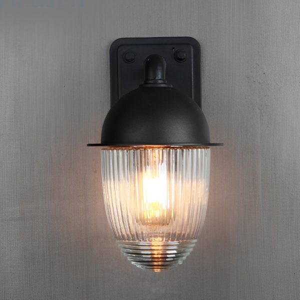 Waterproof Glass Ball Matte Black Modern Outdoor Wall Lamp Exterior Lights - Image 4