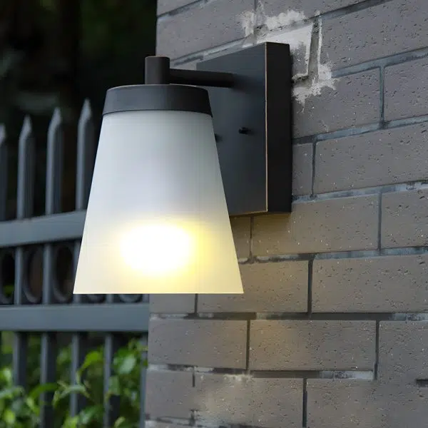 1-Light Glass Waterproof Sensor Outdoor Wall Sconce - Image 2
