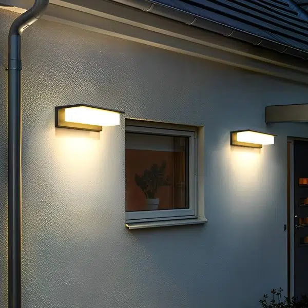 Minimalist Rectangular Waterproof LED Modern Solar Wall Lamp Exterior Lights - Image 2