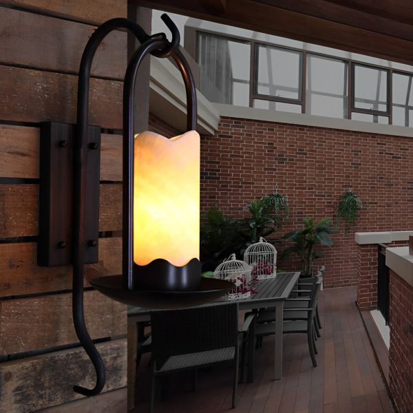 Creative Candlestick LED Iron Black Retro American-style Wall Lamp - Image 3