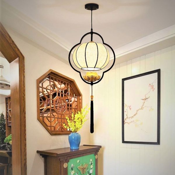 Chinese Retro Light Luxury Wrought Iron 1-Light Pendant Light - Image 16