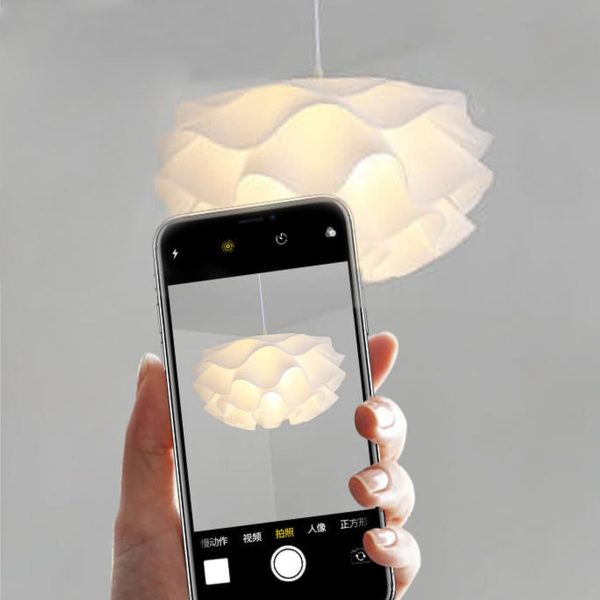 Modern Minimalist Floral Petal Multi-Layered Acrylic 1-Light Pendant Light - Image 11