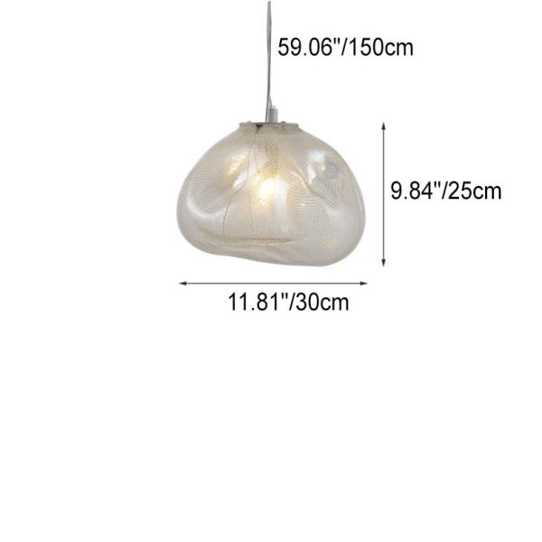 Modern Shaped Glass 1-Light Cloud Suspension Pendant Light - Image 9