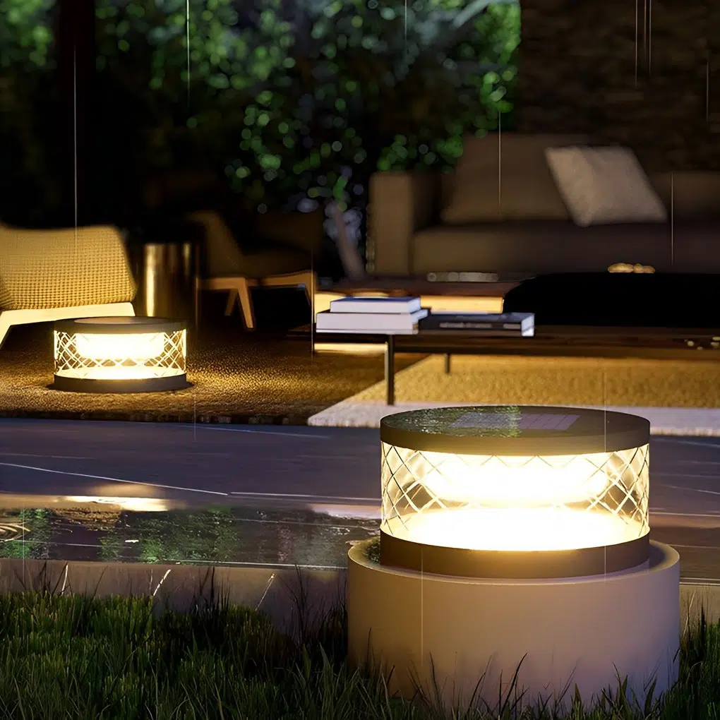 3-837f0564-4f9c-4861-9ec7-fc3db7242b2f.jpg Round Creative Acrylic Waterproof Black Modern Solar Post Caps Lights - Image 1