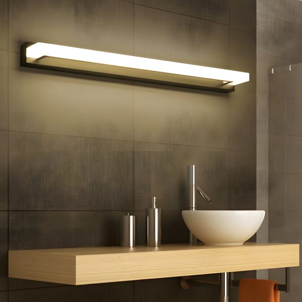 15.74'' Linear LED Vanity Light Black Bathroom Fixture with Mesh Light Filter - Image 2