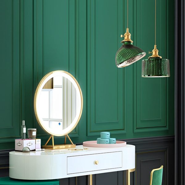 Creative Personality LED Copper Glass Green Retro Nordic Pendant Lights - Image 4