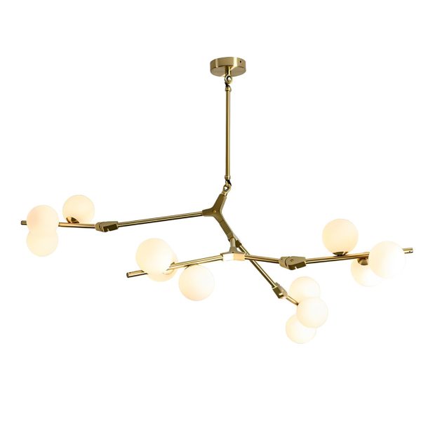 Nordic Style Modern Minimalist Cluster Metal Glass Chandelier ?Black & Gold Fixture - Image 9