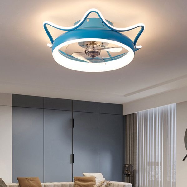 Nordic Light Luxury Round Wrought Iron LED Flush Mount Ceiling Fan Light - Image 27